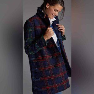 Anthropologie multi Plaid HUTCH Collegiate Double Breatsed Blazer Coat XL 1X XXL